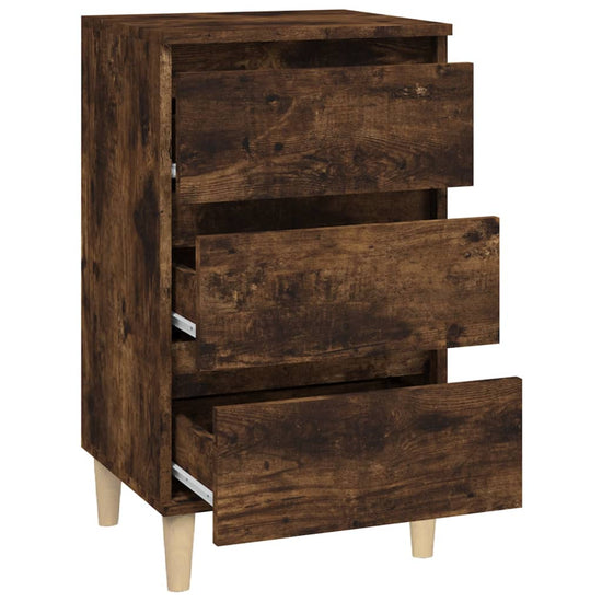 Nachtkastje 40x35x70 cm bewerkt hout gerookt eikenkleurig MeubelReus