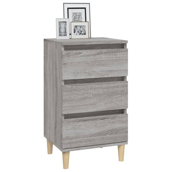 Nachtkastje 40x35x70 cm bewerkt hout grijs sonoma eikenkleurig MeubelReus