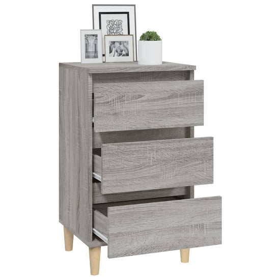 Nachtkastje 40x35x70 cm bewerkt hout grijs sonoma eikenkleurig MeubelReus