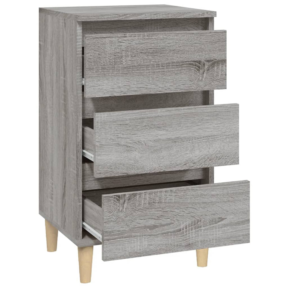 Nachtkastje 40x35x70 cm bewerkt hout grijs sonoma eikenkleurig MeubelReus