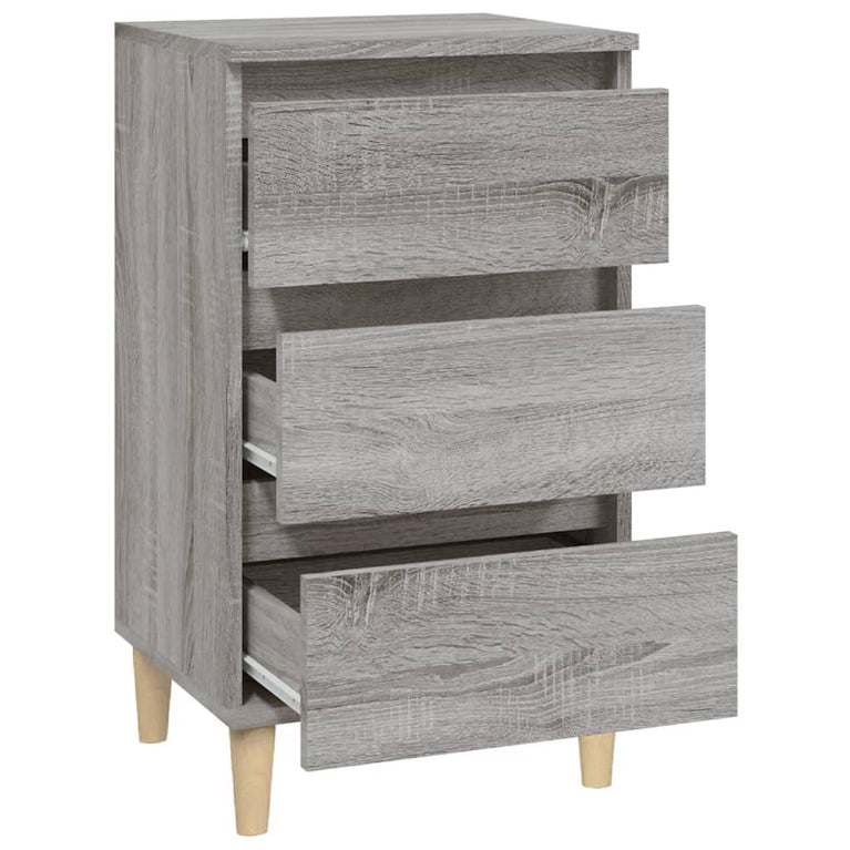 Nachtkastje 40x35x70 cm bewerkt hout grijs sonoma eikenkleurig MeubelReus
