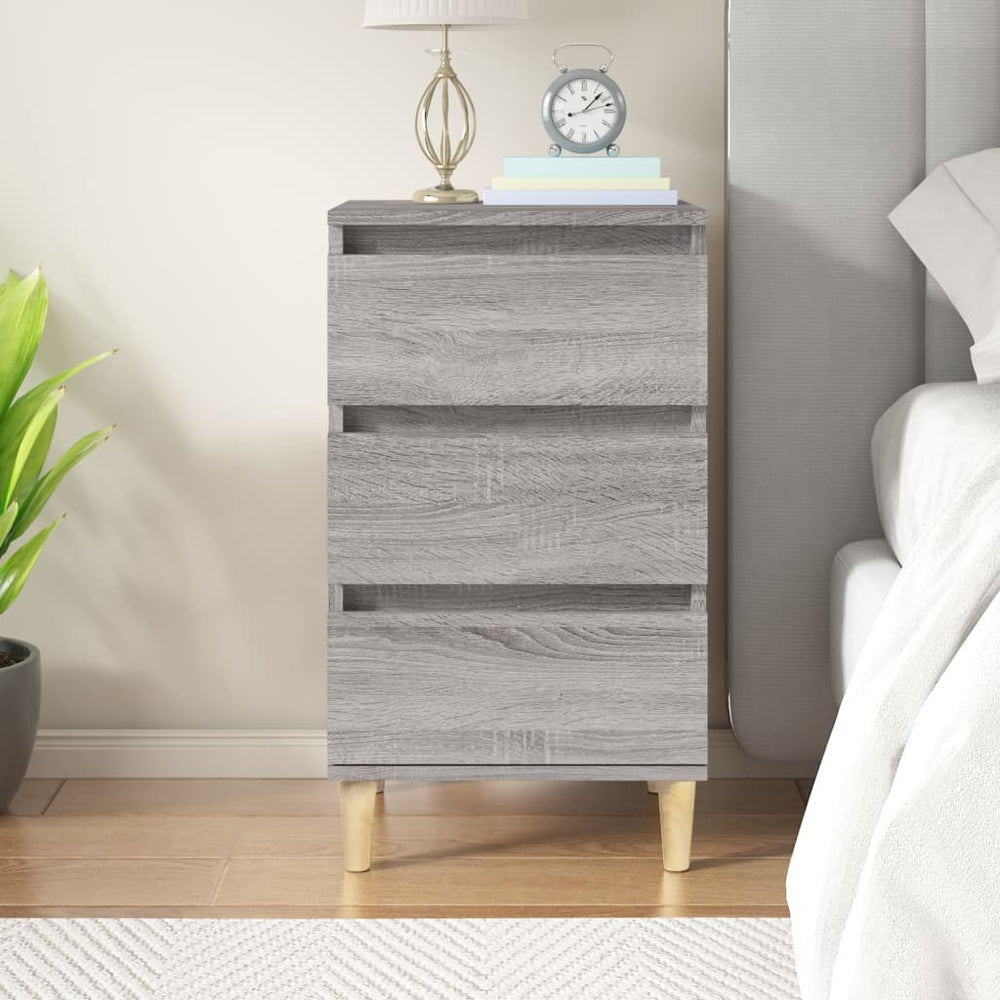 Nachtkastje 40x35x70 cm bewerkt hout grijs sonoma eikenkleurig MeubelReus