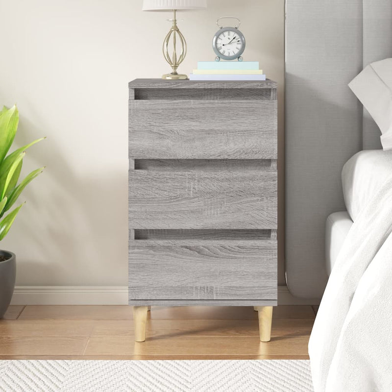 Nachtkastje 40x35x70 cm bewerkt hout grijs sonoma eikenkleurig MeubelReus