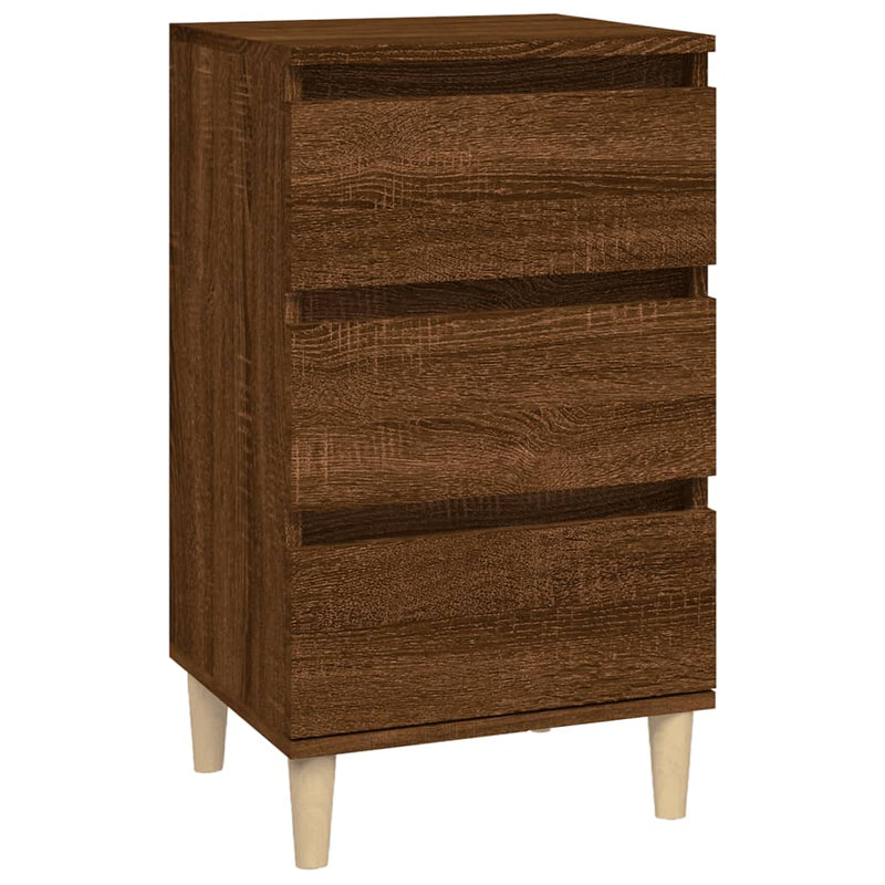 Nachtkastje 40x35x70 cm bewerkt hout bruin eikenkleur MeubelReus