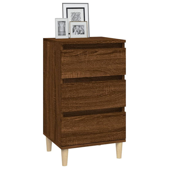 Nachtkastje 40x35x70 cm bewerkt hout bruin eikenkleur MeubelReus