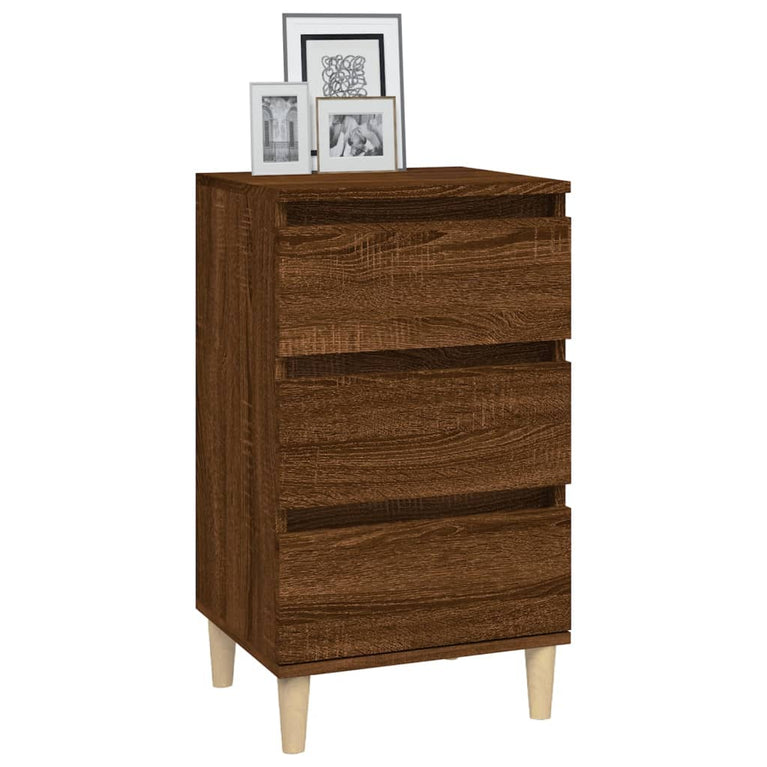 Nachtkastje 40x35x70 cm bewerkt hout bruin eikenkleur MeubelReus
