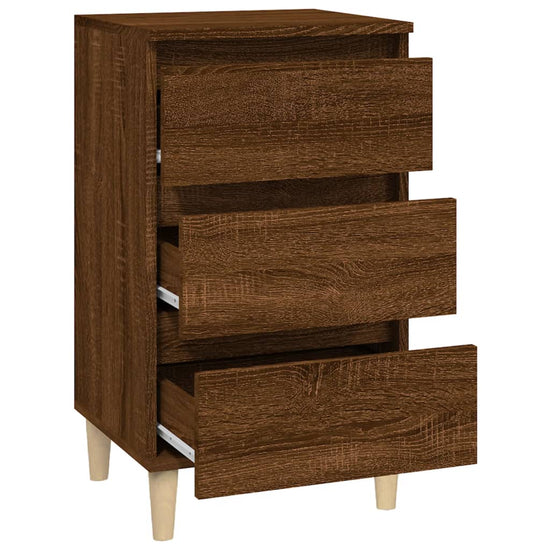 Nachtkastje 40x35x70 cm bewerkt hout bruin eikenkleur MeubelReus