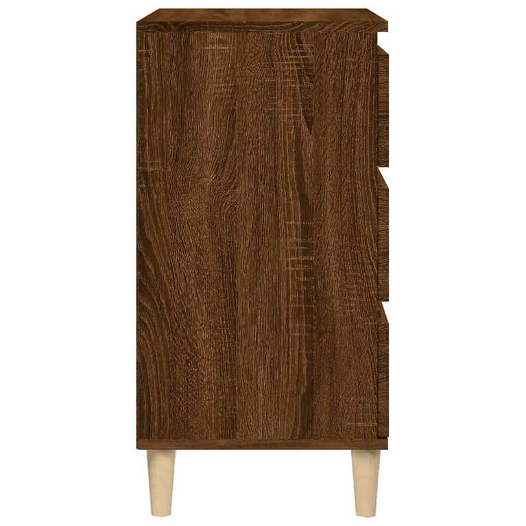 Nachtkastje 40x35x70 cm bewerkt hout bruin eikenkleur MeubelReus