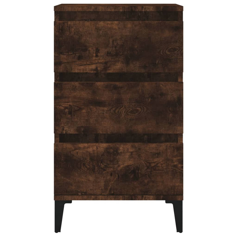 Nachtkastje 40x35x70 cm bewerkt hout gerookt eikenkleurig MeubelReus