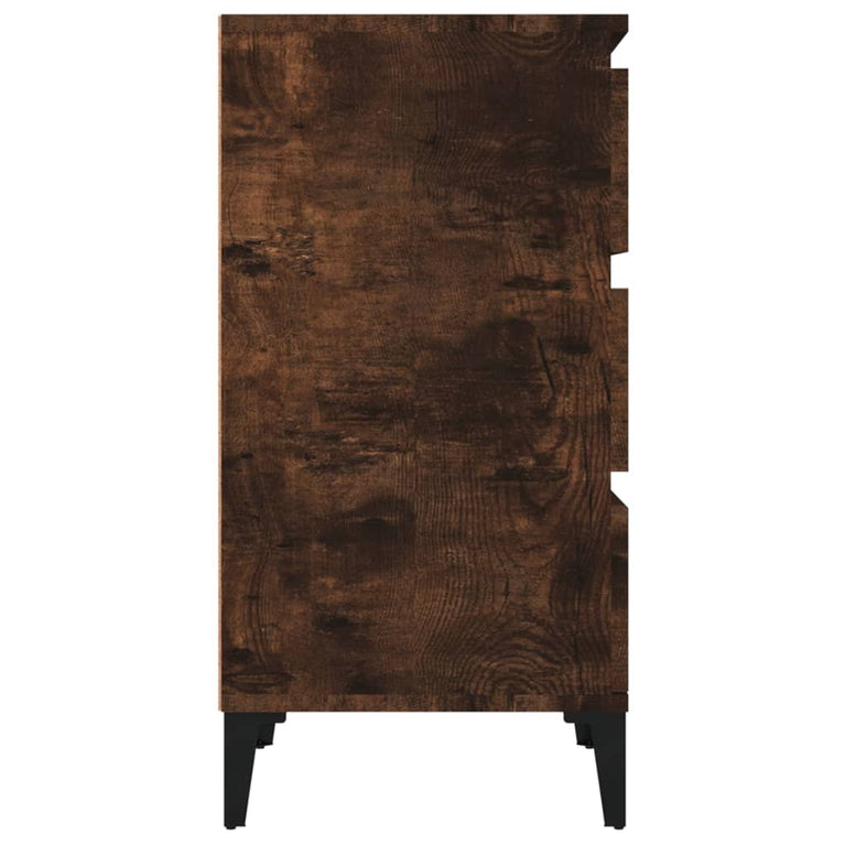Nachtkastje 40x35x70 cm bewerkt hout gerookt eikenkleurig MeubelReus