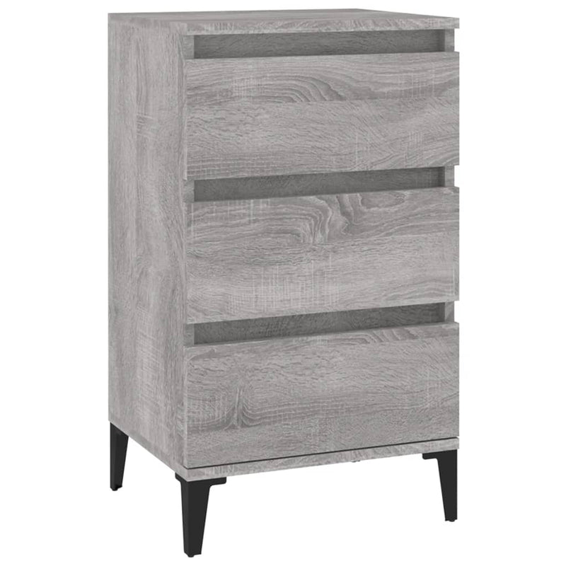Nachtkastje 40x35x70 cm bewerkt hout grijs sonoma eikenkleurig MeubelReus