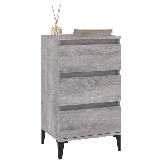 Nachtkastje 40x35x70 cm bewerkt hout grijs sonoma eikenkleurig MeubelReus