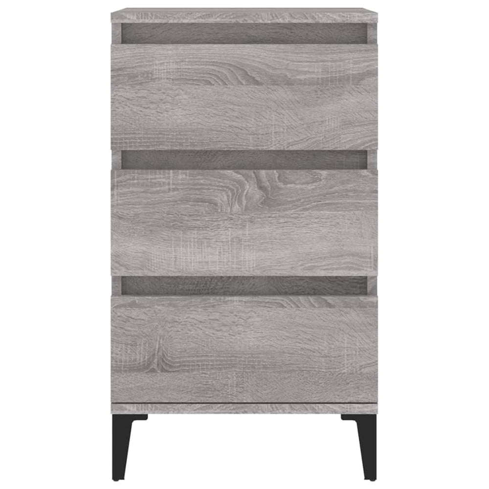 Nachtkastje 40x35x70 cm bewerkt hout grijs sonoma eikenkleurig MeubelReus
