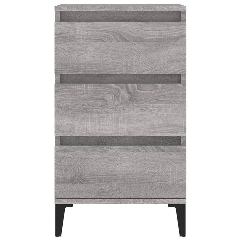Nachtkastje 40x35x70 cm bewerkt hout grijs sonoma eikenkleurig MeubelReus