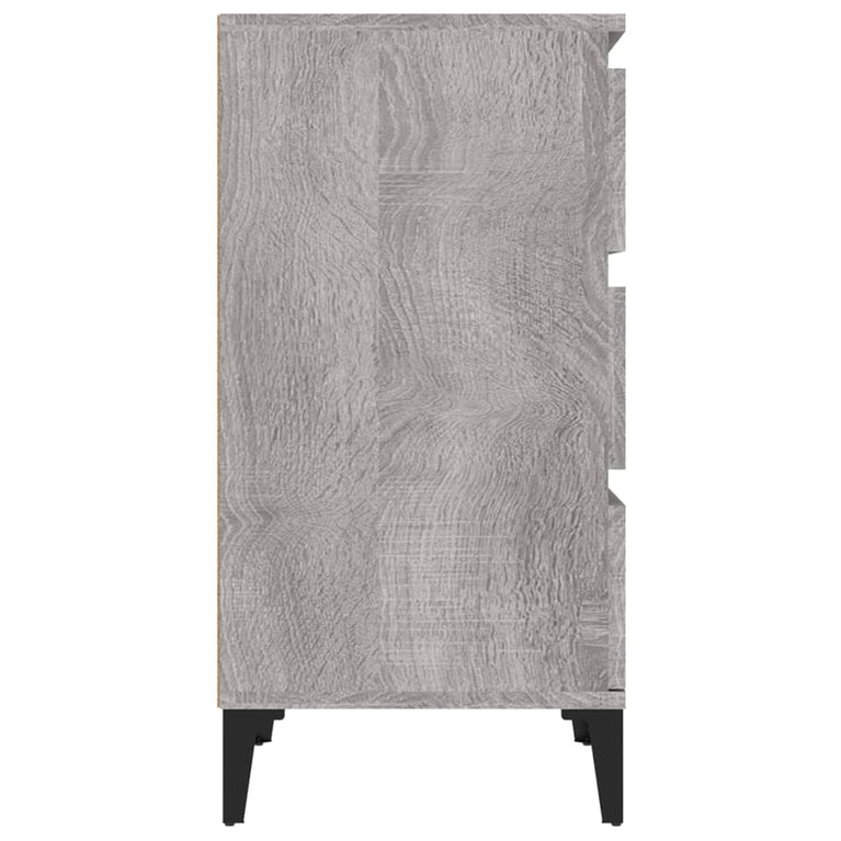 Nachtkastje 40x35x70 cm bewerkt hout grijs sonoma eikenkleurig MeubelReus