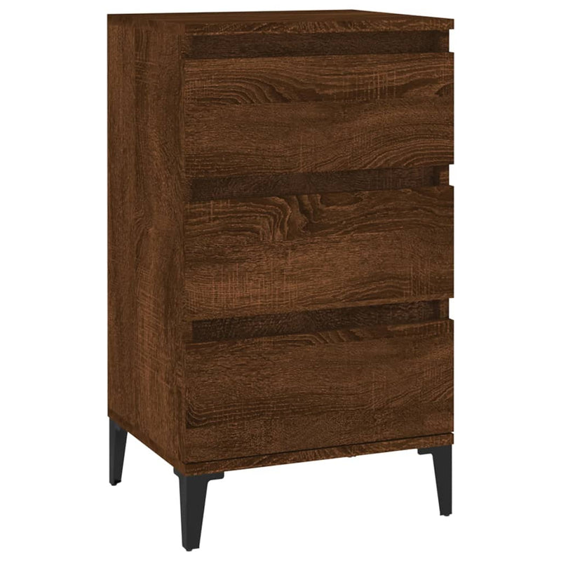 Nachtkastje 40x35x70 cm bewerkt hout bruin eikenkleur MeubelReus
