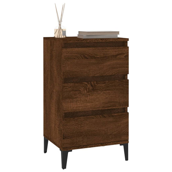 Nachtkastje 40x35x70 cm bewerkt hout bruin eikenkleur MeubelReus