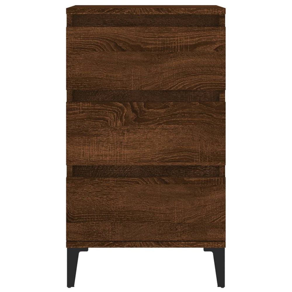 Nachtkastje 40x35x70 cm bewerkt hout bruin eikenkleur MeubelReus
