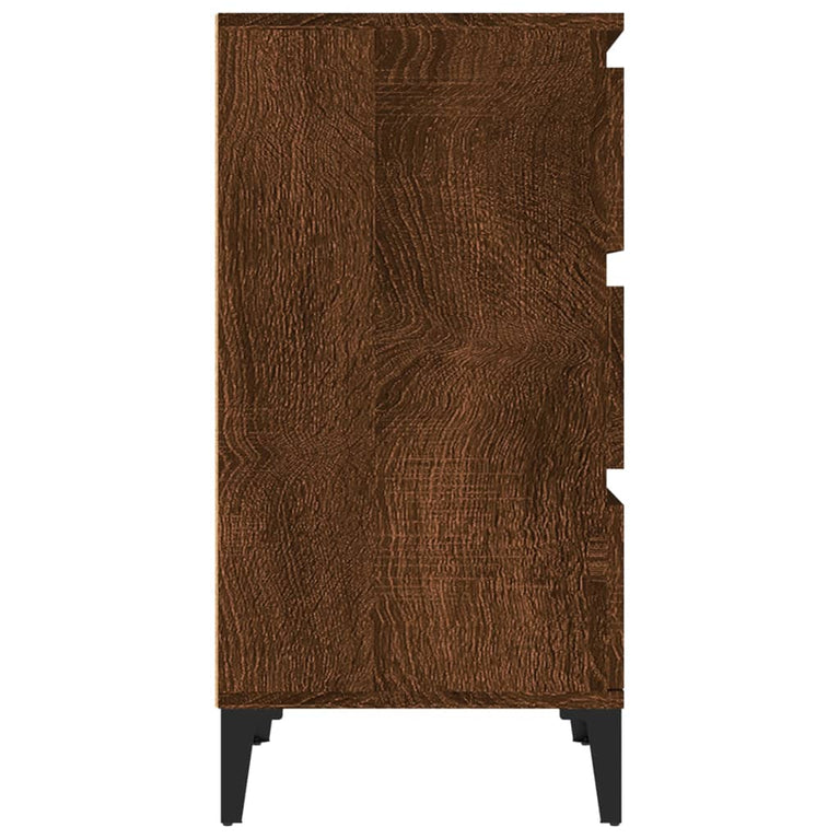 Nachtkastje 40x35x70 cm bewerkt hout bruin eikenkleur MeubelReus