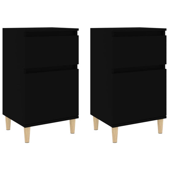 Nachtkastjes 2 st 40x35x70 cm zwart MeubelReus