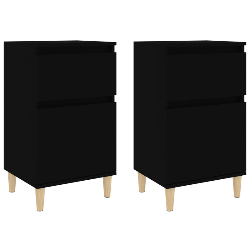 Nachtkastjes 2 st 40x35x70 cm zwart MeubelReus