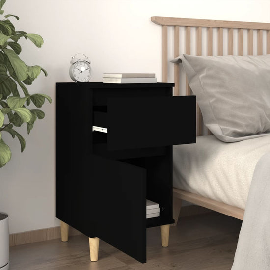 Nachtkastjes 2 st 40x35x70 cm zwart MeubelReus