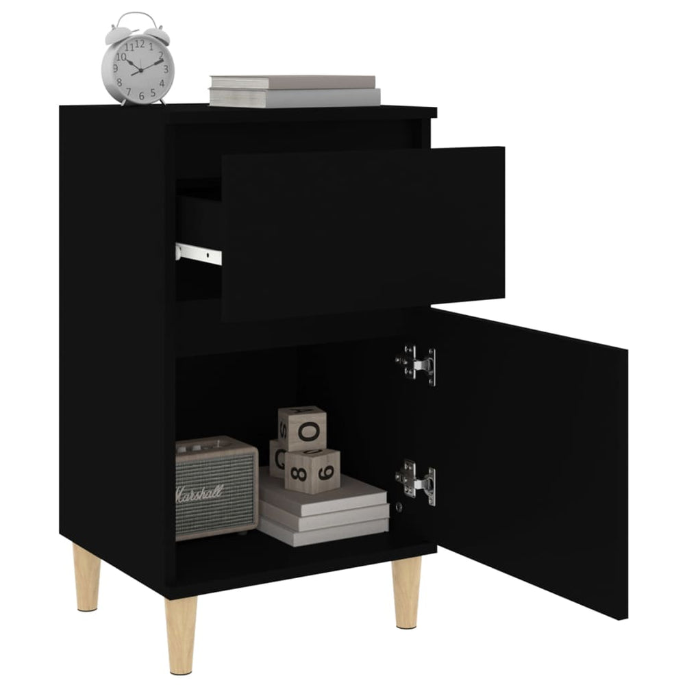 Nachtkastjes 2 st 40x35x70 cm zwart MeubelReus