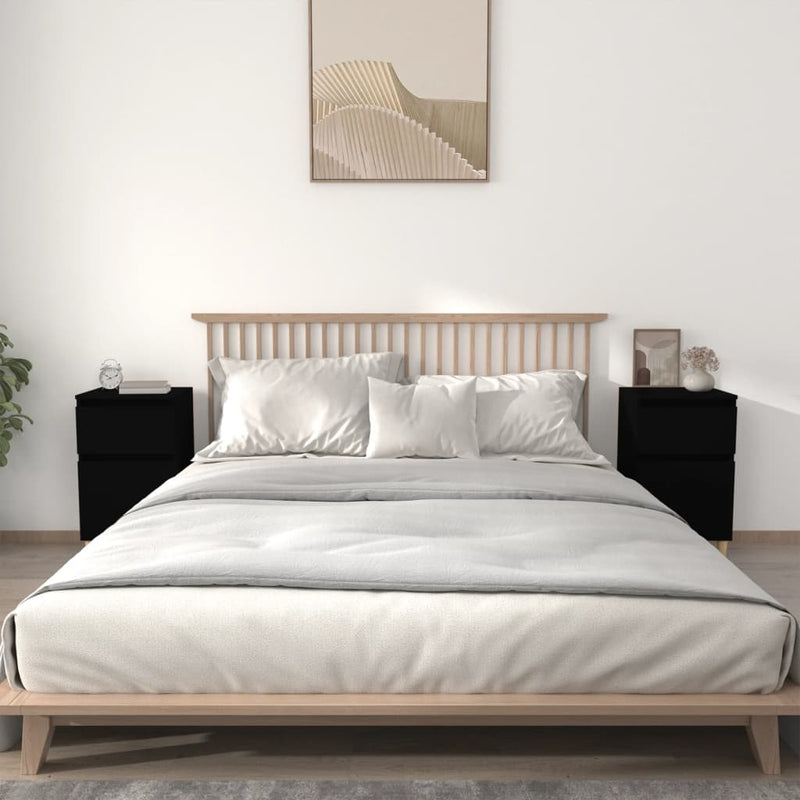 Nachtkastjes 2 st 40x35x70 cm zwart MeubelReus