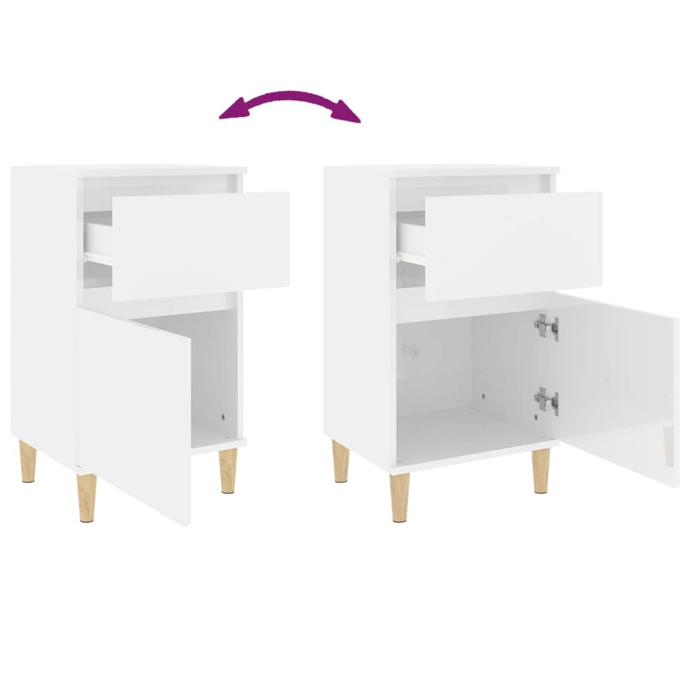 Nachtkastjes 2 st 40x35x70 cm hoogglans wit MeubelReus