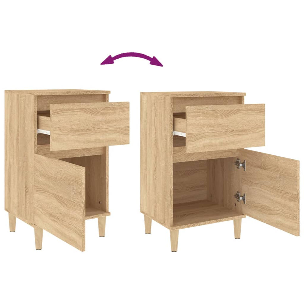 Nachtkastjes 2 st 40x35x70 cm bewerkt hout sonoma eikenkleurig MeubelReus