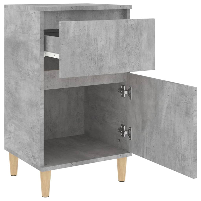 Nachtkastje 40x35x70 cm bewerkt hout betongrijs MeubelReus