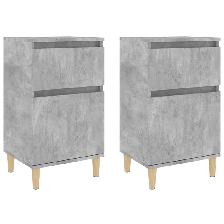 Nachtkastjes 2 st 40x35x70 cm betongrijs MeubelReus