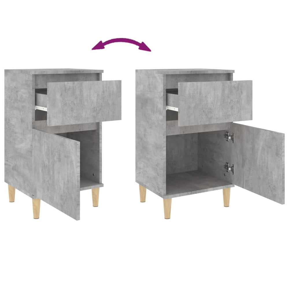 Nachtkastjes 2 st 40x35x70 cm betongrijs MeubelReus
