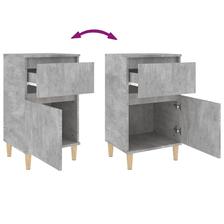 Nachtkastjes 2 st 40x35x70 cm betongrijs MeubelReus