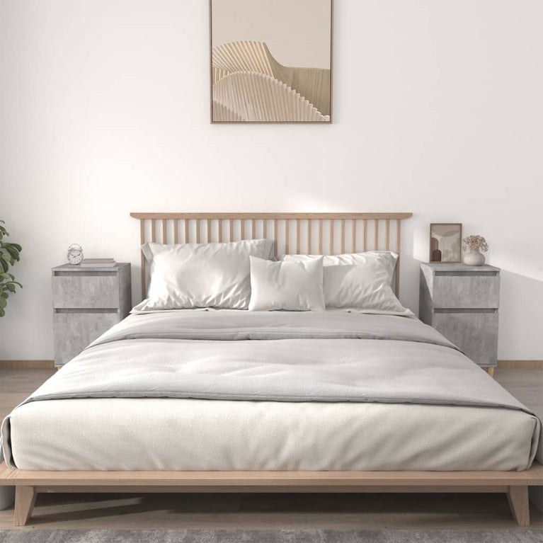 Nachtkastjes 2 st 40x35x70 cm betongrijs MeubelReus