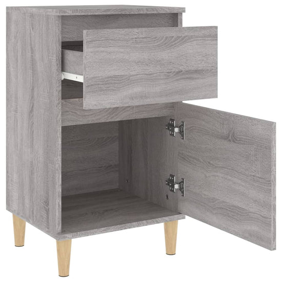 Nachtkastje 40x35x70 cm bewerkt hout grijs sonoma eikenkleurig MeubelReus