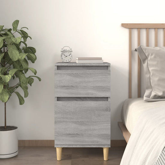 Nachtkastje 40x35x70 cm bewerkt hout grijs sonoma eikenkleurig MeubelReus