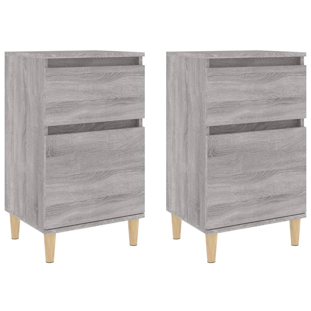 Nachtkastjes 2 st 40x35x70 cm bewerkt hout grijs sonoma eiken MeubelReus