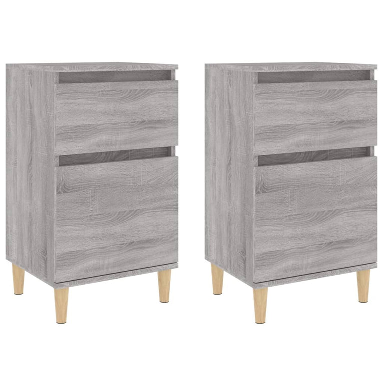 Nachtkastjes 2 st 40x35x70 cm bewerkt hout grijs sonoma eiken MeubelReus