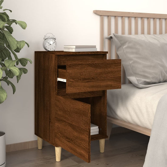 Nachtkastjes 2 st 40x35x70 cm bewerkt hout bruin eikenkleur MeubelReus