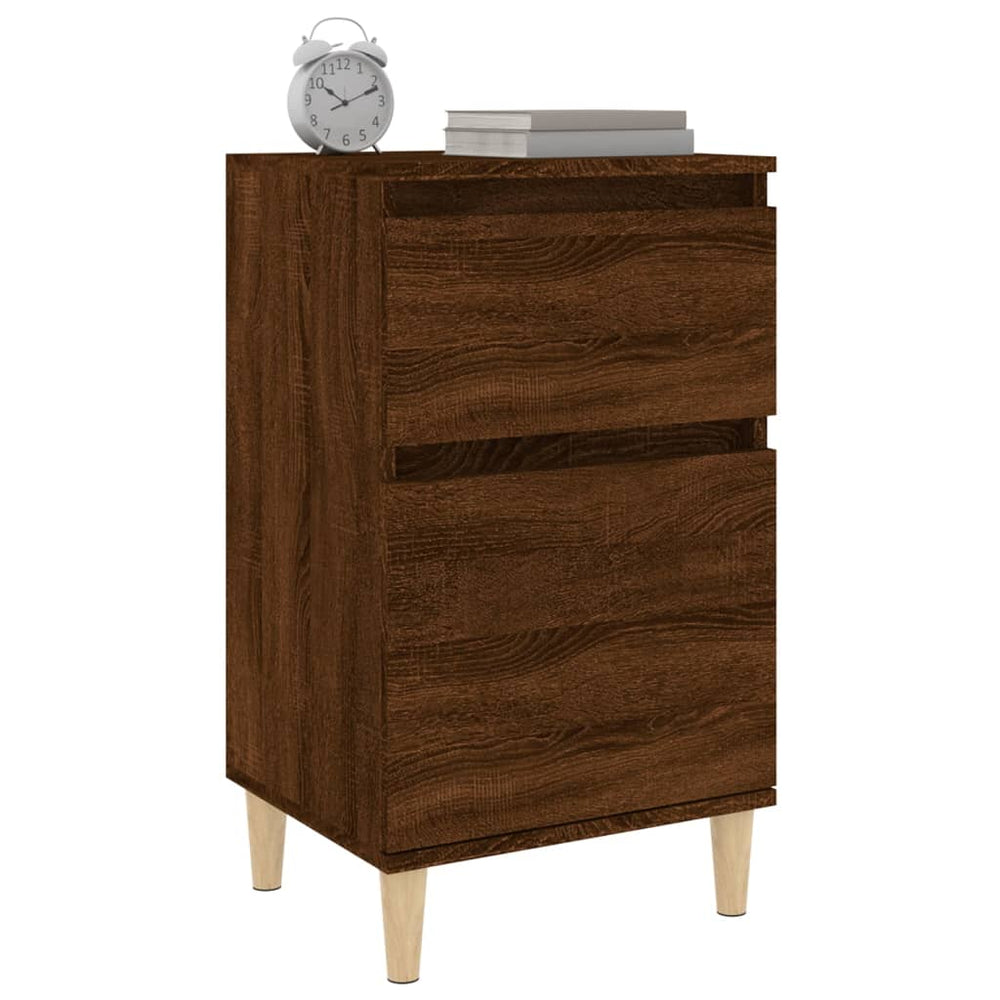 Nachtkastjes 2 st 40x35x70 cm bewerkt hout bruin eikenkleur MeubelReus