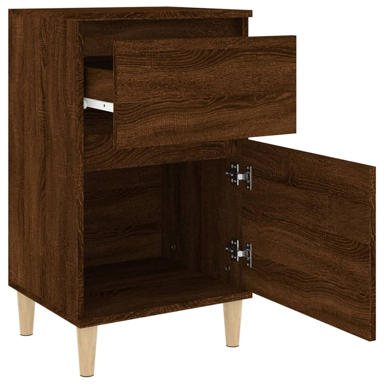 Nachtkastjes 2 st 40x35x70 cm bewerkt hout bruin eikenkleur MeubelReus