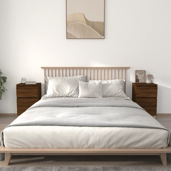 Nachtkastjes 2 st 40x35x70 cm bewerkt hout bruin eikenkleur MeubelReus