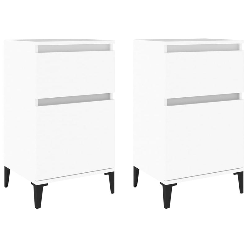 Nachtkastjes 2 st 40x35x70 cm wit MeubelReus