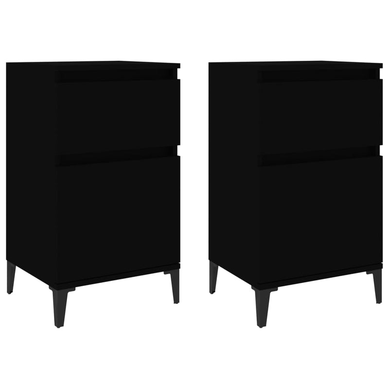 Nachtkastjes 2 st 40x35x70 cm zwart MeubelReus