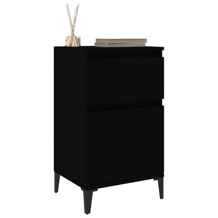 Nachtkastjes 2 st 40x35x70 cm zwart MeubelReus