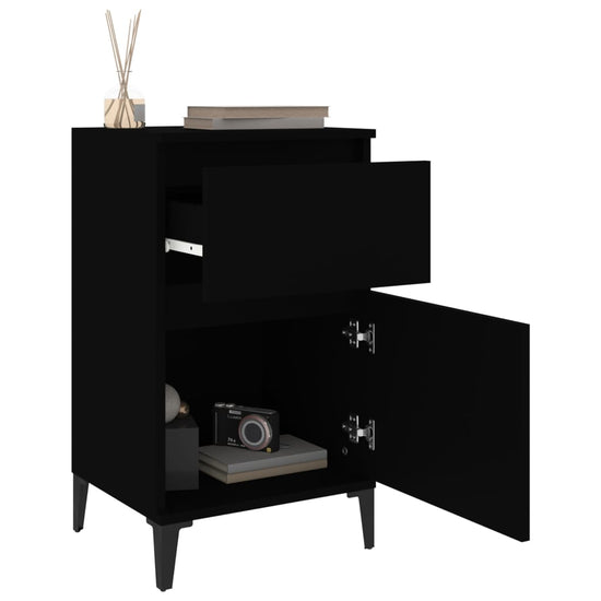 Nachtkastjes 2 st 40x35x70 cm zwart MeubelReus