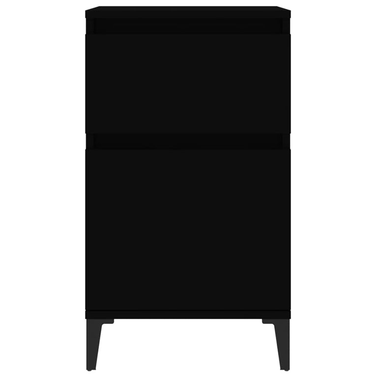 Nachtkastjes 2 st 40x35x70 cm zwart MeubelReus