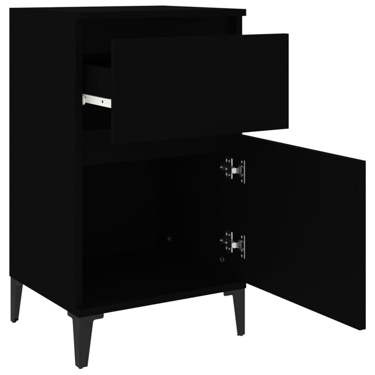 Nachtkastjes 2 st 40x35x70 cm zwart MeubelReus
