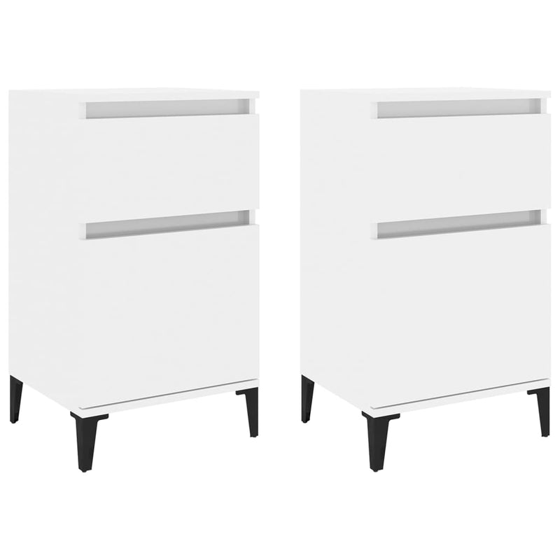 Nachtkastjes 2 st 40x35x70 cm hoogglans wit MeubelReus